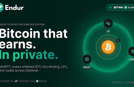 Endur launches xstrkBTC, the first liquid staking token for Starknet’s shielded Bitcoin